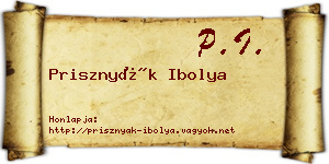 Prisznyák Ibolya névjegykártya
