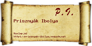Prisznyák Ibolya névjegykártya