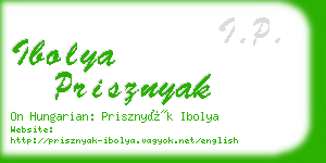 ibolya prisznyak business card